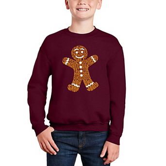 Gingerbread - Boy's Word Art Crewneck Sweatshirt