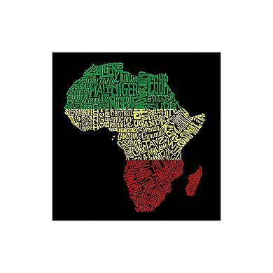 Women's Plus Size Word Art V-Neck - Countries in Africa