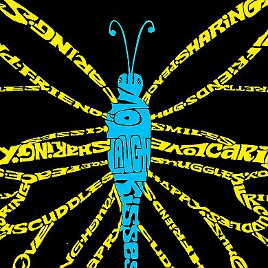 Women's Plus Size Word Art T-shirt - Butterfly