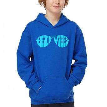 Beach Vibes - Boy's Word Art Hooded Sweatshirt