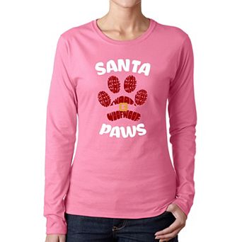 Santa Paws - Women's Word Art Long Sleeve T-Shirt