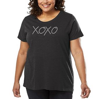 Women's Plus Size Word Art T-shirt - XOXO