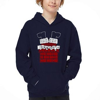Chimney Santa - Boy's Word Art Hooded Sweatshirt