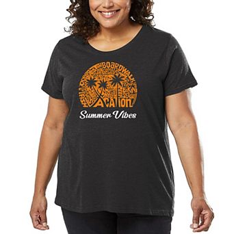 Summer Vibes - Women's Plus Size Word Art T-Shirt