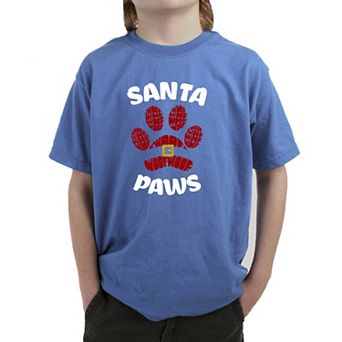 Santa Paws - Boy's Word Art T-Shirt