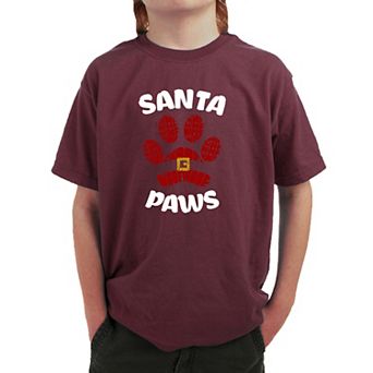 Santa Paws - Boy's Word Art T-Shirt