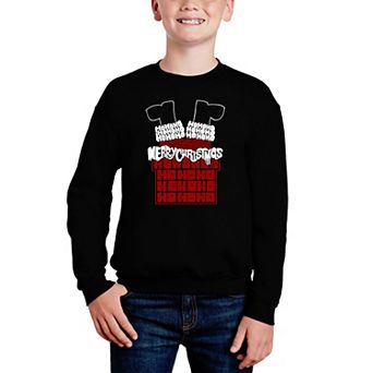 Chimney Santa - Boy's Word Art Crewneck Sweatshirt