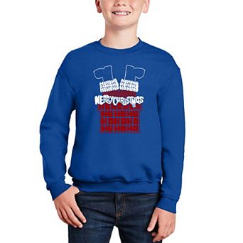 Chimney Santa - Boy's Word Art Crewneck Sweatshirt