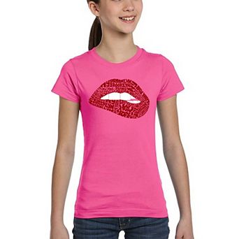 Brooklyn Lips - Girl's Word Art T-Shirt