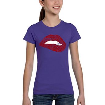 Brooklyn Lips - Girl's Word Art T-Shirt
