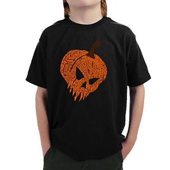 Evil Pumpkin - Boy's Word Art T-Shirt