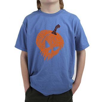 Evil Pumpkin - Boy's Word Art T-Shirt