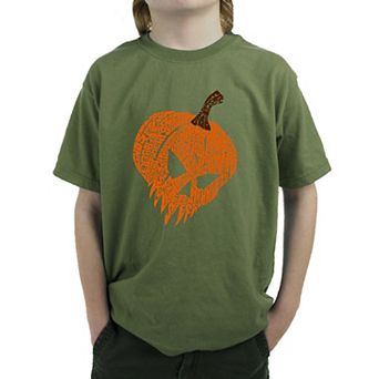 Evil Pumpkin - Boy's Word Art T-Shirt