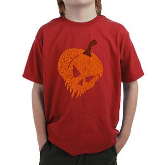 Evil Pumpkin - Boy's Word Art T-Shirt
