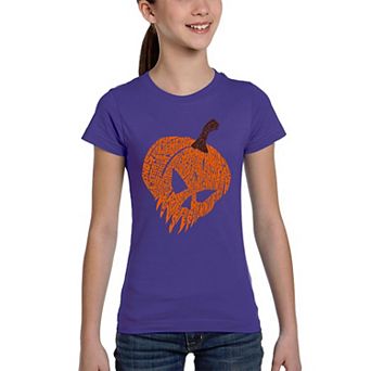 Evil Pumpkin - Girl's Word Art T-Shirt