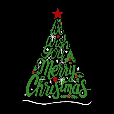 We Wish You A Merry Christmas - Boy's Word Art T-Shirt