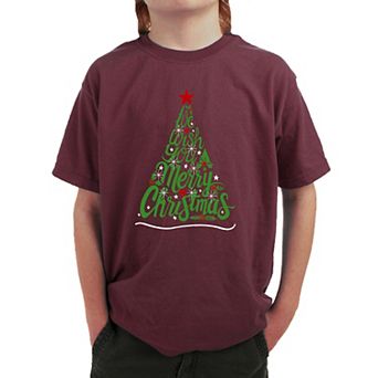 We Wish You A Merry Christmas - Boy's Word Art T-Shirt