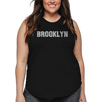 Women's Plus Size Word Art Tank Top - BROOKLYN NEIGHBORHOODS