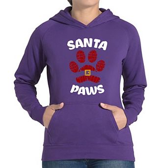 Santa Paws - Women's Word Art Hooded Sweatshirt