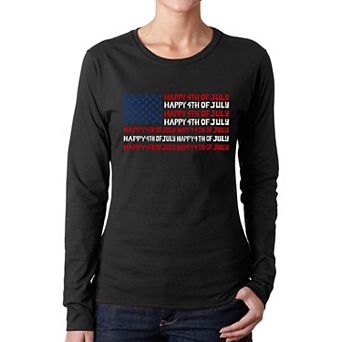 Happy 4th of July - Women's Word Art Long Sleeve T-Shirt