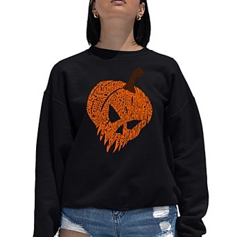 Evil Pumpkin - Women's Word Art Crewneck Sweatshirt