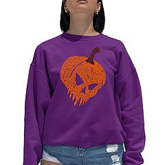 売れ筋商品|||エルエーポップアート カットソー トップス レディース Women's Halloween Heart Art Crewneck Sweatshirt Purple 送料無料】 エルエーポップアート レディース Tシャツ トップス