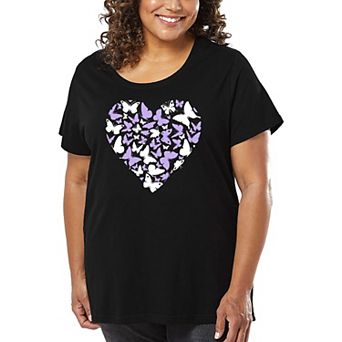 Butterfly Heart - Women's Plus Size Word Art T-Shirt