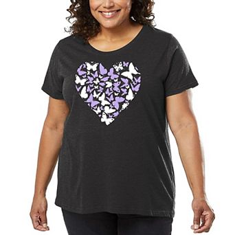 Butterfly Heart - Women's Plus Size Word Art T-Shirt