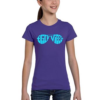Beach Vibes - Girl's Word Art T-Shirt