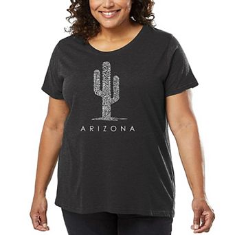 Women's Plus Size Word Art T-shirt - Arizona Cities