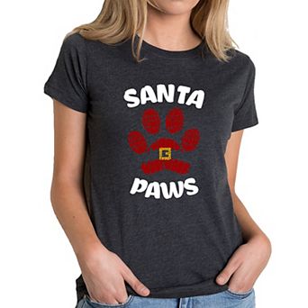 Santa Paws - Women's Premium Blend Word Art T-Shirt