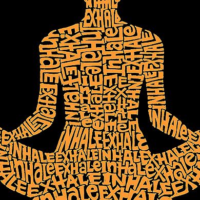 Women's Plus Size Word Art V-Neck - Inhale Exhale