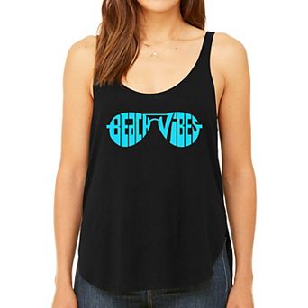 Beach Vibes - Women's Premium Word Art Flowy Tank Top