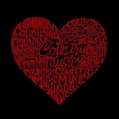 Women's Plus Size Word Art T-shirt - Country Music Heart