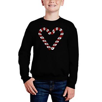 Candy Canes - Boy's Word Art Crewneck Sweatshirt