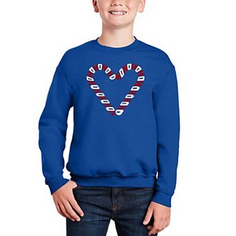Candy Canes - Boy's Word Art Crewneck Sweatshirt