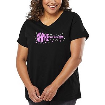 Shake it Off - Women's Plus Size Word Art V-Neck