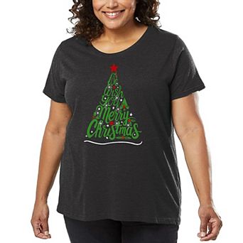 We Wish You A Merry Christmas - Women's Plus Size Word Art T-Shirt