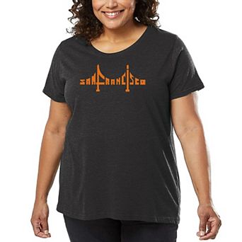 Women's Plus Size Word Art T-shirt - San Francisco Bridge