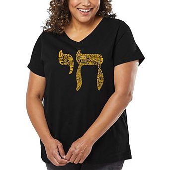 Chai - Women's Plus Size Word Art V-Neck