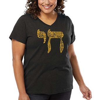 Chai - Women's Plus Size Word Art V-Neck