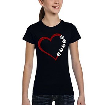 Meow Heart - Girl's Word Art T-Shirt