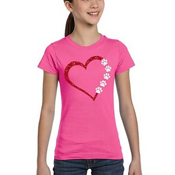 Meow Heart - Girl's Word Art T-Shirt