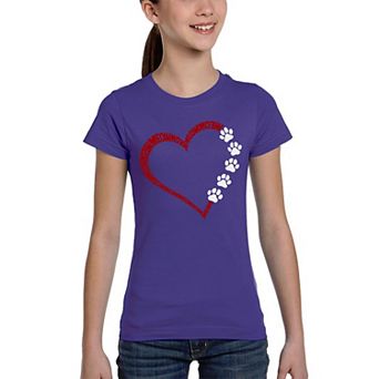 Meow Heart - Girl's Word Art T-Shirt