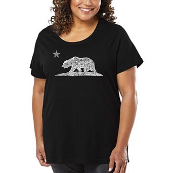 Women's Plus Size Word Art T-shirt - California Bear