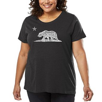 Women's Plus Size Word Art T-shirt - California Bear