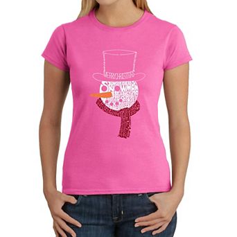 Snowman Face - Women's Word Art T-Shirt