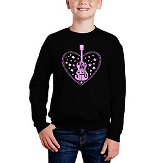 It's A Love Story - Boy's Word Art Crewneck Sweatshirt