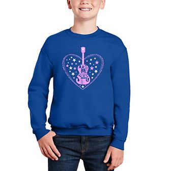 It's A Love Story - Boy's Word Art Crewneck Sweatshirt