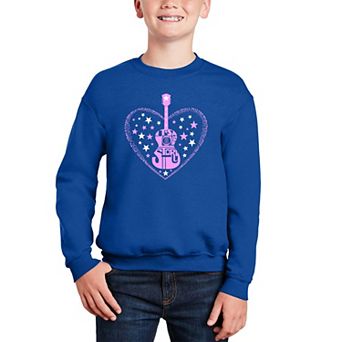 It's A Love Story - Boy's Word Art Crewneck Sweatshirt